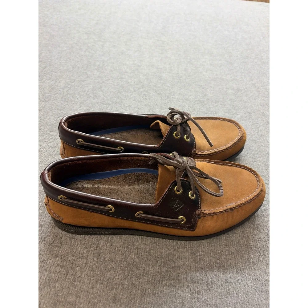 Sperry Top-Sider Mens Authentic Original 2-Eye Boat Shoes Tan Brown 9M